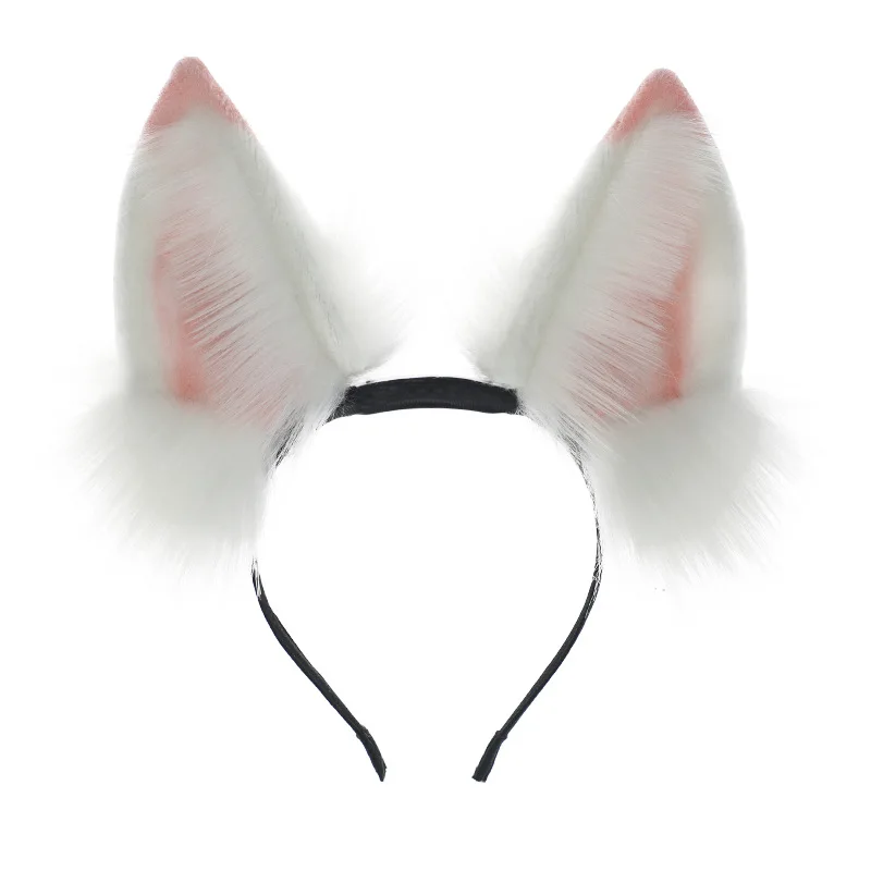 

Rechargable Electric Moving White Fox Ear Hairband Girl Gift Cosplay Props Carnival Halloween Club Masquerade Party Headwear