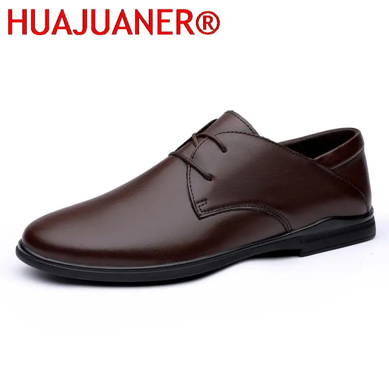 

Men Genuine Leather Shoes Casual Luxury Brand Soft Men's Oxfords Breathable Lace up Moccasins Mens Wedding Dress Italian Shoes