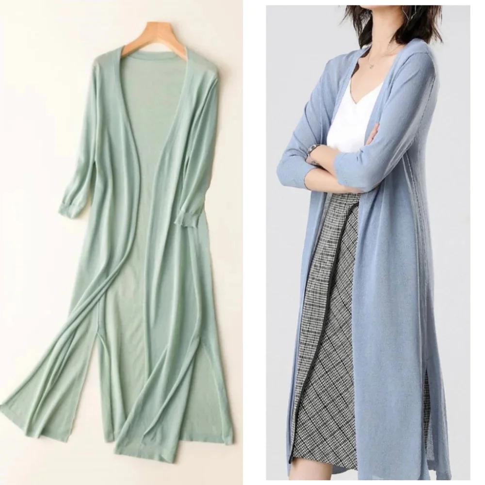 Thin Long Cardigan Female Spring Summer Sun Protection Clothing Women Knitted Sweater Women Coat Jacket Ladies Shawl Outerwear
Thin Long Cardigan Female Spring Summer Sun Protection Clothing Women Knitted Sweater Women Coat Jacket Ladies Shawl Outerwear