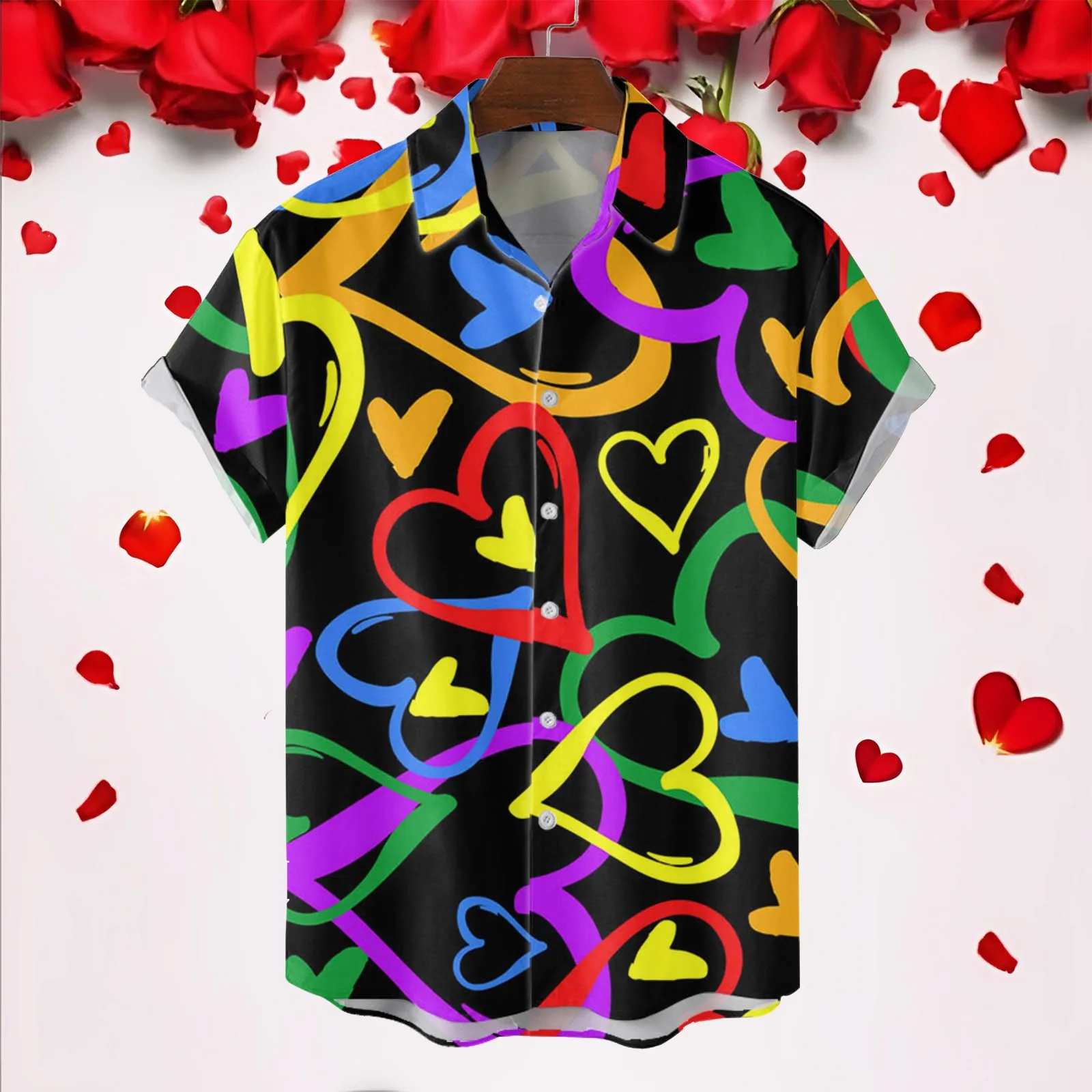 Мужская рубашка с графическим принтом, топы для влюбленных, рубашки на День святого Валентина, повседневные праздничные рубашки с графическим принтом для отпуска
Мужская рубашка с графическим принтом, топы для влюбленных, рубашки на День святого Валентина, повседневные праздничные рубашки с графическим принтом для отпуска