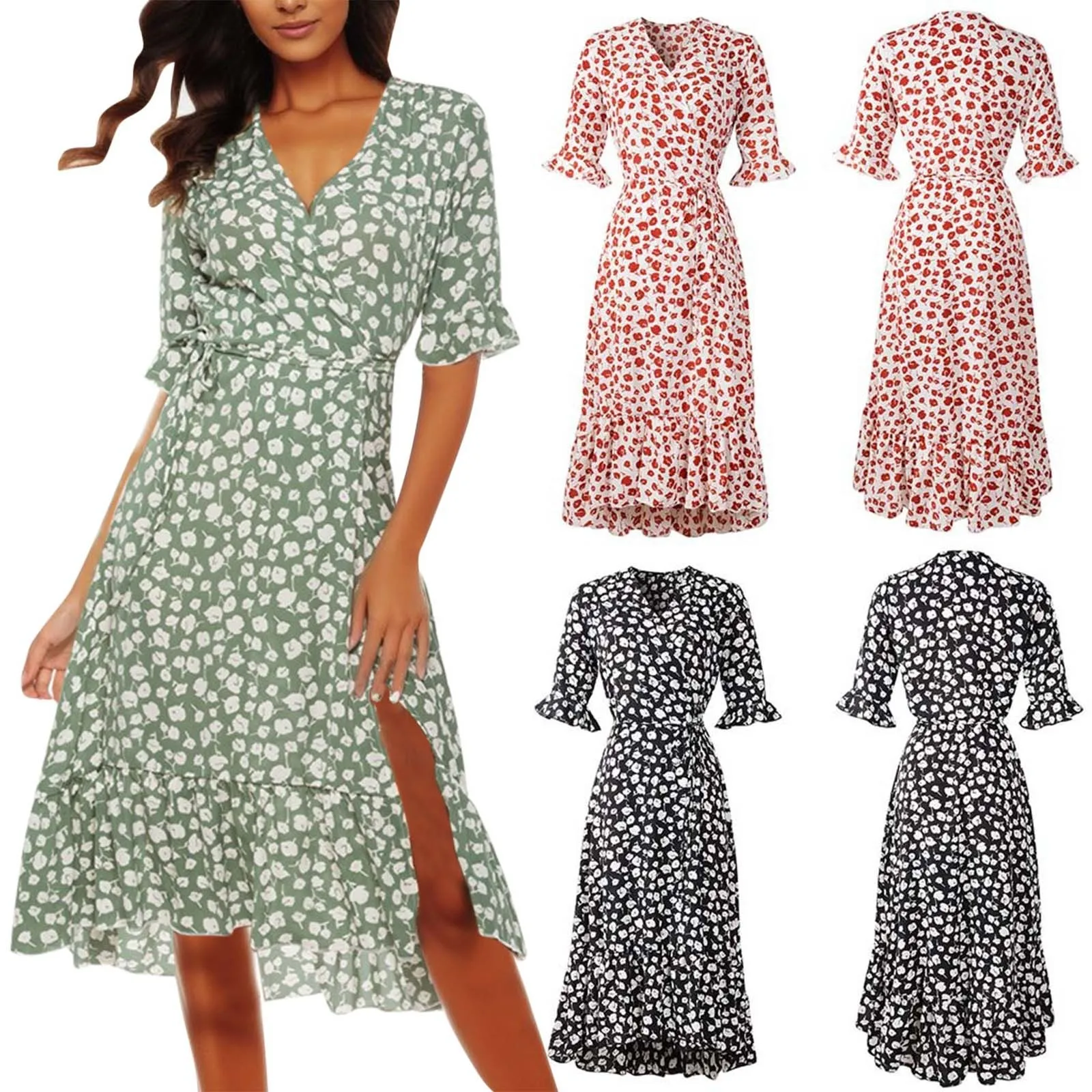 V Neck Summer Beach Short Sleeve Ladies Floral Print Female Elegant Sexy Dresses Dres Party Night Holiday Streetwear Evening
V Neck Summer Beach Short Sleeve Ladies Floral Print Female Elegant Sexy Dresses Dres Party Night Holiday Streetwear Evening