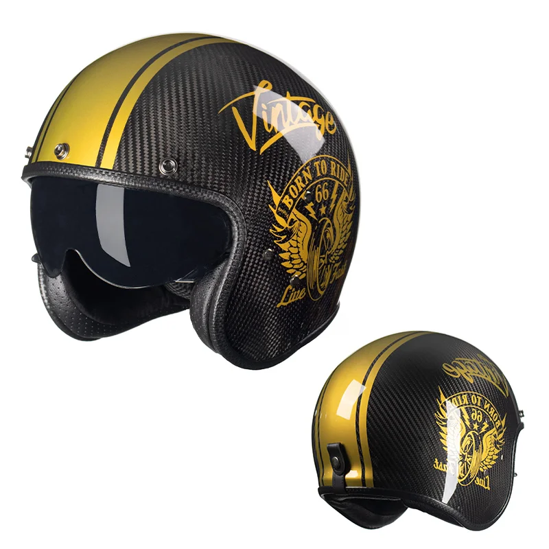 Genuine Carbon Fiber Open Face Motorcycle Helmet Retro Vintage Chopper Electric Scooter Motorbike Riding Jet Capacete Moto DOT
Genuine Carbon Fiber Open Face Motorcycle Helmet Retro Vintage Chopper Electric Scooter Motorbike Riding Jet Capacete Moto DOT