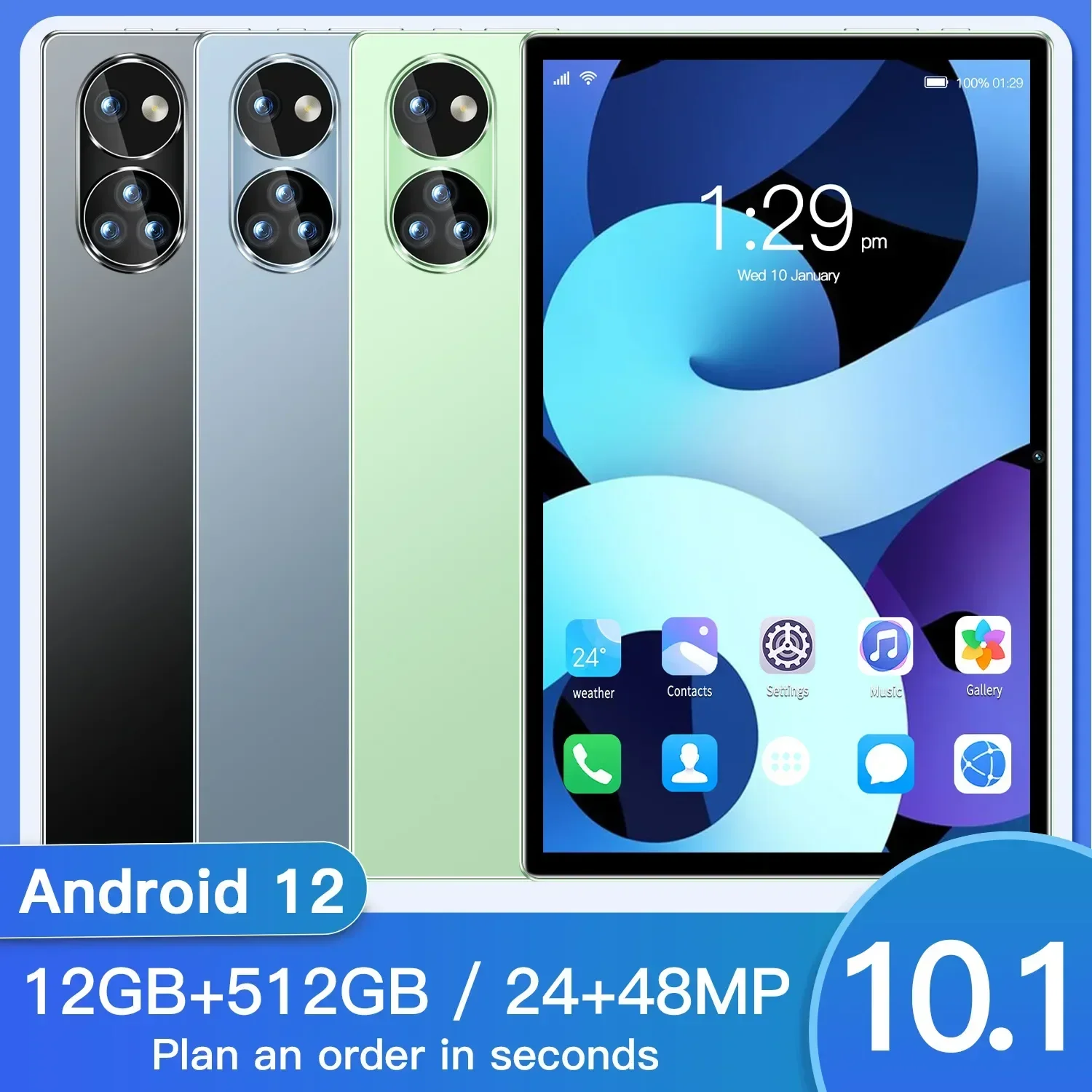 

2024 Original Global Version Tablet Android 12 P10 processor Qualcomm 6797 12GB+512GB Tablets PC 5G Dual SIM Card or WIFI HD 4K
