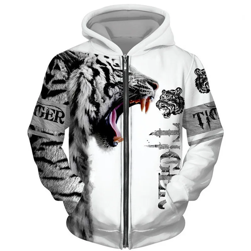 Cross border Europe and America New Men's Casual Sweater Tiger Print Zipper Hoodie
Cross border Europe and America New Men's Casual Sweater Tiger Print Zipper Hoodie