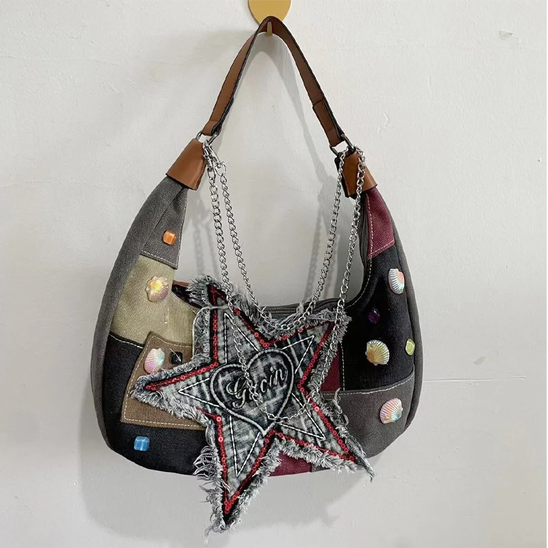2023 New European and American Women's New Moon Bag Millennium Spicy Girl Street Versatile One Shoulder Canvas Bag
2023 New European and American Women's New Moon Bag Millennium Spicy Girl Street Versatile One Shoulder Canvas Bag