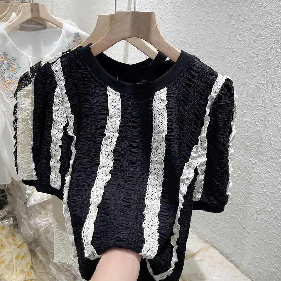 Fashion Women T-shirt Shirts Top Female Short Sleeve Striped Blouses Ladies Casual O-Collar All-match Streetwear Tops Shirts S80
Fashion Women T-shirt Shirts Top Female Short Sleeve Striped Blouses Ladies Casual O-Collar All-match Streetwear Tops Shirts S80