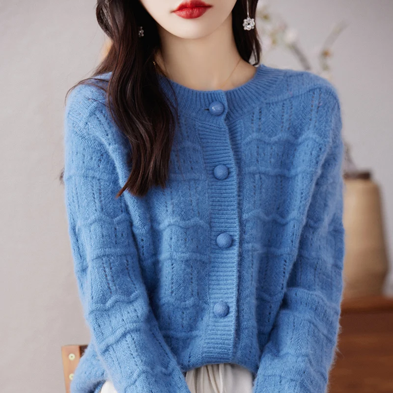 Autumn Winter Wool Cardigan Sweater Women O-neck Long Sleeve Top Basic New In Outerwears Female Knitted Loose Oversized Clothe 
Autumn Winter Wool Cardigan Sweater Women O-neck Long Sleeve Top Basic New In Outerwears Female Knitted Loose Oversized Clothe