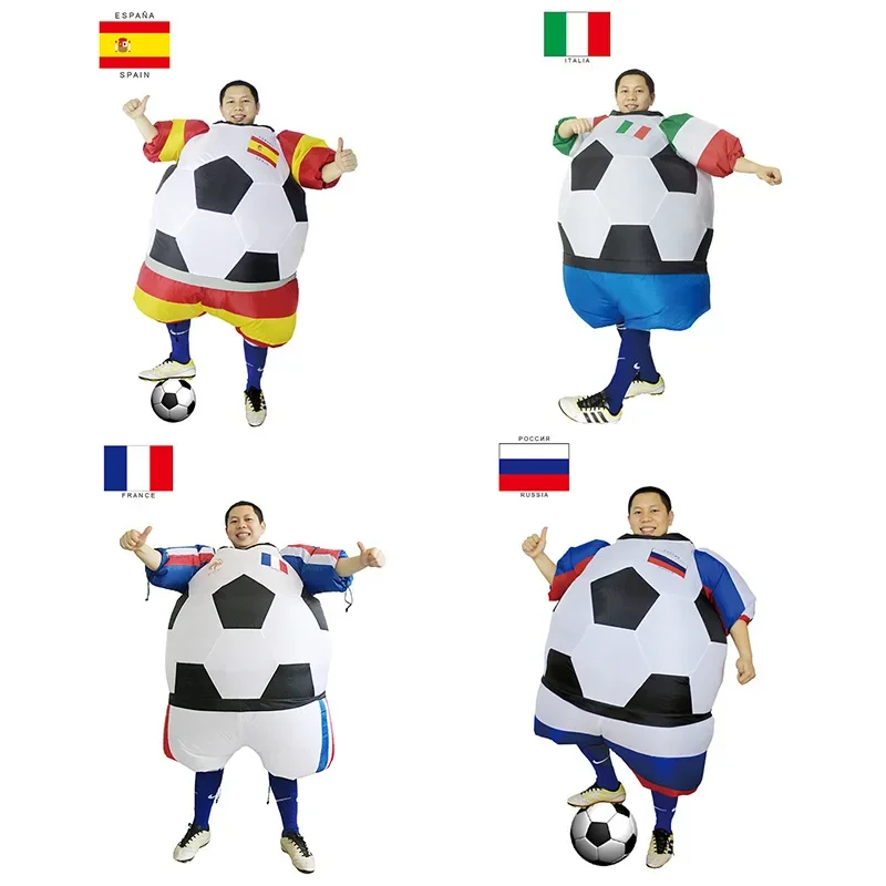 

Sport Meet Football Inflatable Costume Adult Men Women National Flag Design Dress Up Clothes Competition Atmosphere Props Funny