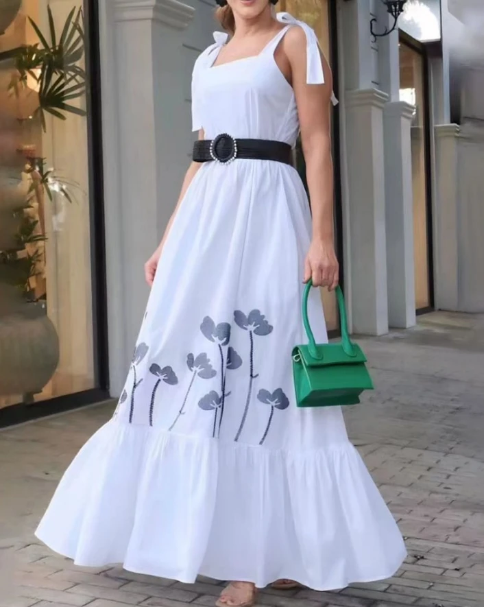 Hot Selling Hot Selling Print Lace Up Details Square Neckline Sleeveless Beautiful Girl Dress with Quick Hair
Hot Selling Hot Selling Print Lace Up Details Square Neckline Sleeveless Beautiful Girl Dress with Quick Hair