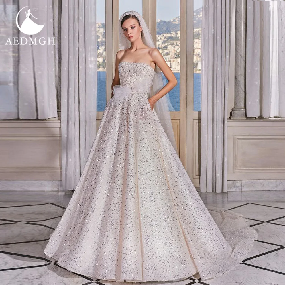 Aedmgh A-Line Luxury Wedding Dresses 2024 Strapless Sleeveless Vestido De Novia Lace Beaded Sequined Crystal Robe De Mariee
Aedmgh A-Line Luxury Wedding Dresses 2024 Strapless Sleeveless Vestido De Novia Lace Beaded Sequined Crystal Robe De Mariee