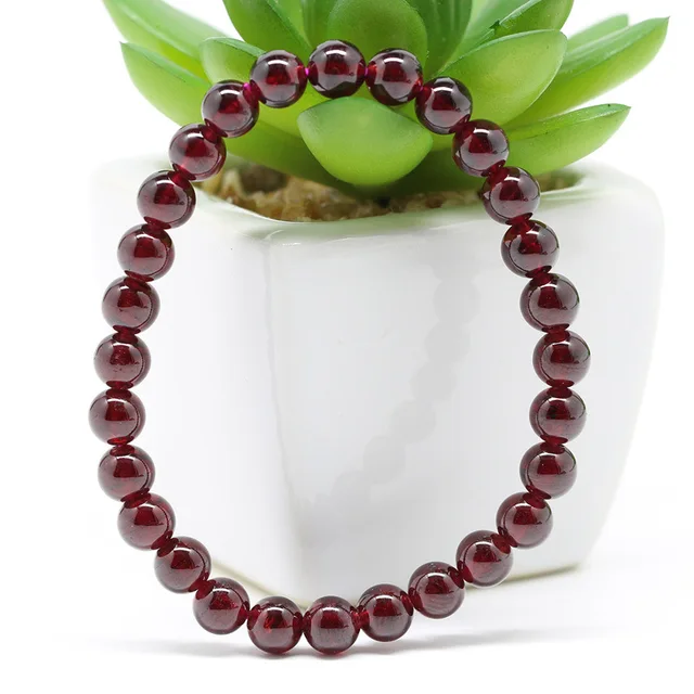 Bracelet grenat rouge naturel, bijoux fantaisie, grenade rouge, accessoires de bracelet, cristal, boutique, 5mm 1