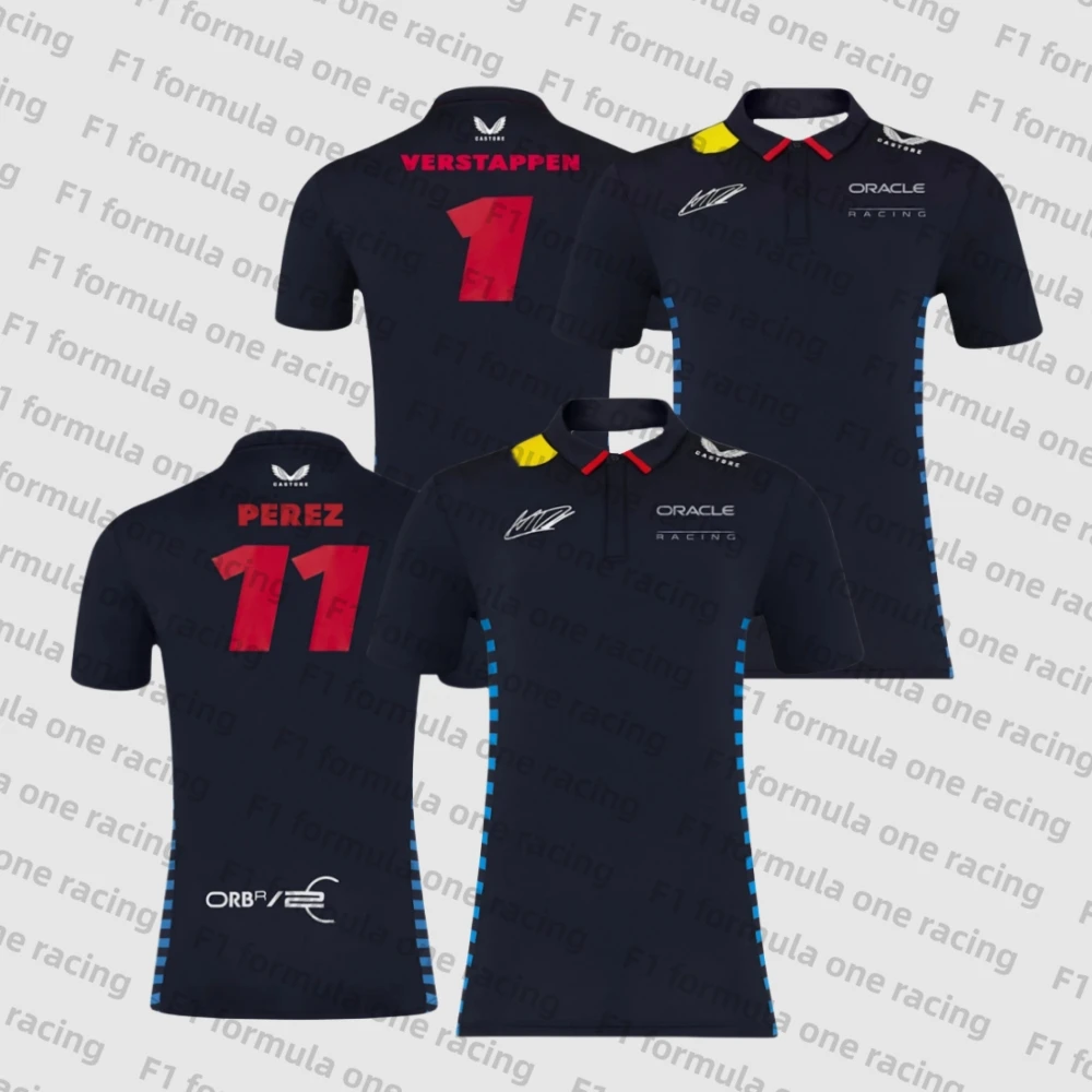 

F1 2024 Checo Perez Polo Uniform Max Shirt Bull Team Formula One Racing Suit MOTO Tee Men's and Women's Fan Jersey