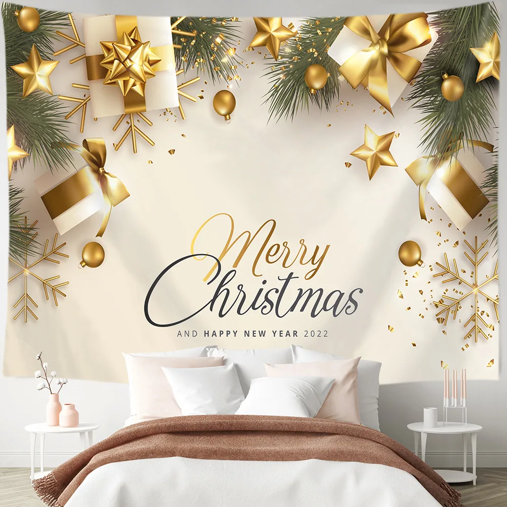 

Christmas Custom Tapestry Holiday Home Party Decoration Wall Hanging Merry Christmas Bedroom Bedside Background Cloth Tapestries