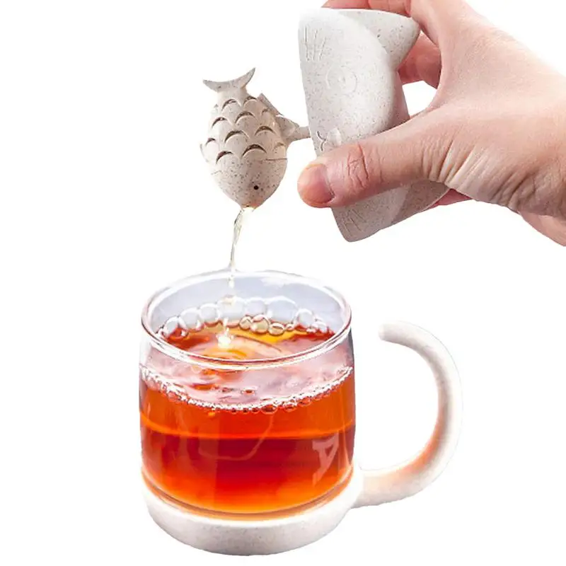 

Creative Glass Mug with Infuser and Lid Cute Cat Glass Cup Infuser Strainer Filter Tea Cup Home Office Kitchen Drinkware Teaware