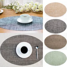 Oval Pvc Placemat Dining Table Insulation Pad Solid Color European Hotel Western Placemat Non-slip Placemat 45*30cm
Oval Pvc Placemat Dining Table Insulation Pad Solid Color European Hotel Western Placemat Non-slip Placemat 45*30cm