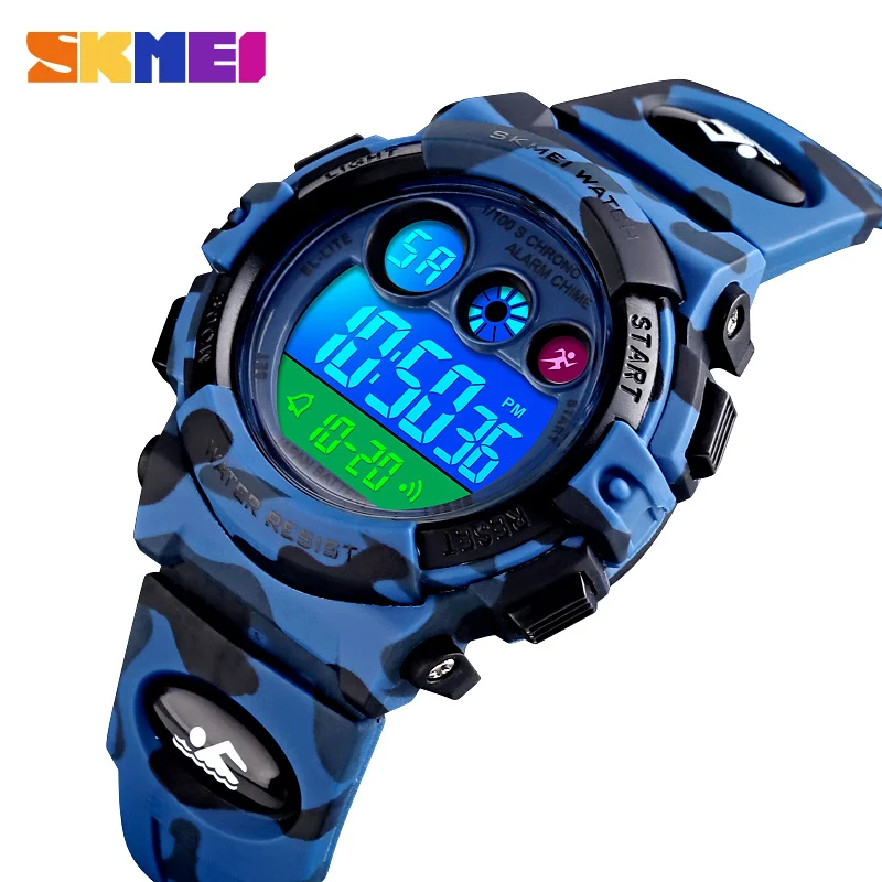 

SKMEI 1547 Young And Energetic Dial Design 50M Waterproof Colorful LED+EL Lights relogio infantil Children's Sport Kids Watches