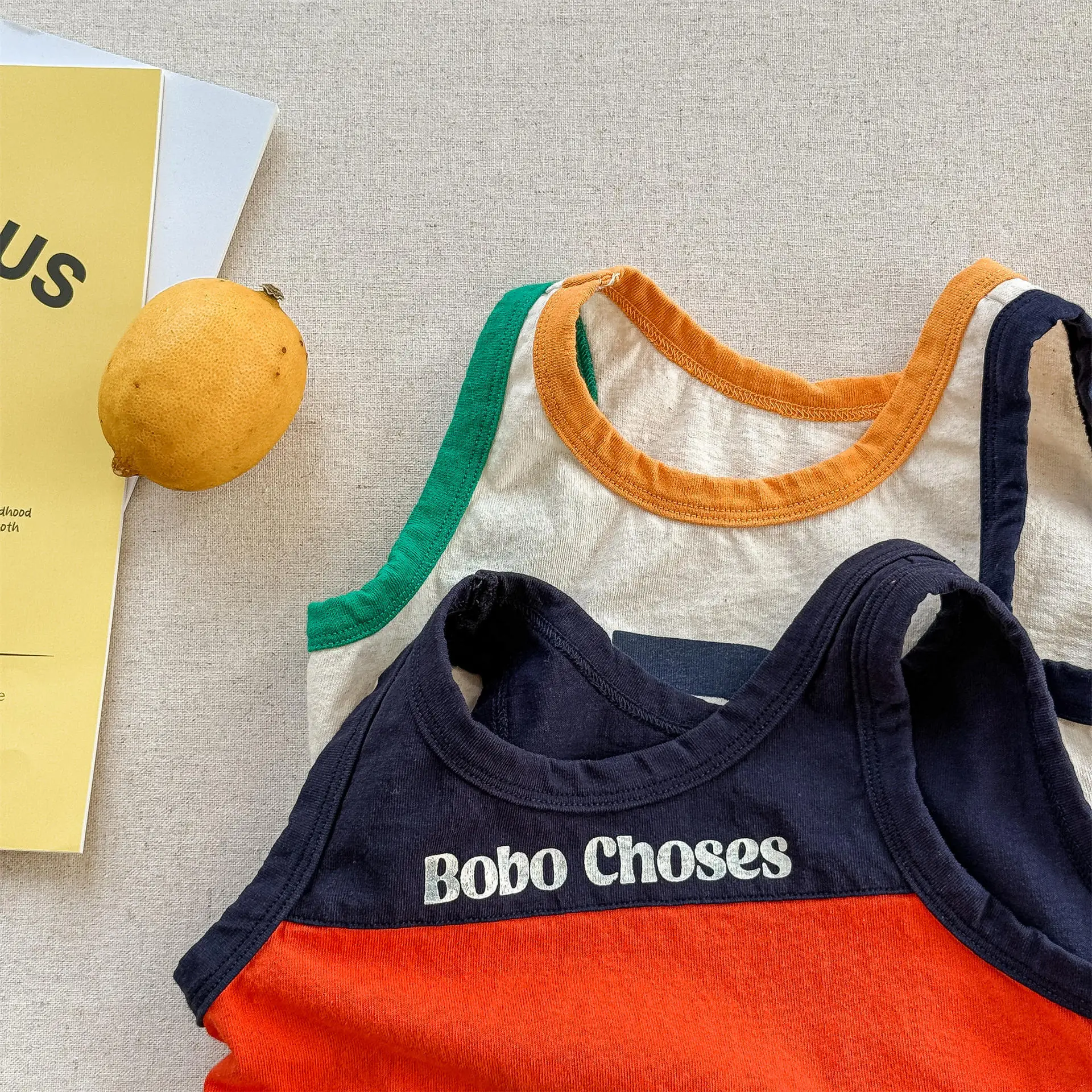 2025 Summer New Girls Sleeveless Vest Letter Print Boys T Shirts Cotton Children Casual Tops Loose Kids Tee Infant Clothes 30 Seebd009701ee4de79da65ad3d672f89d1