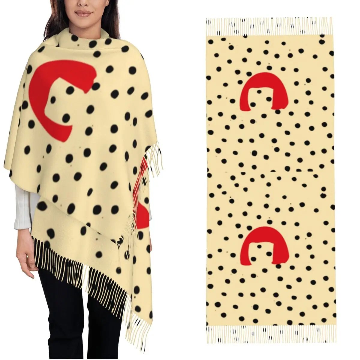 Womens Scarf with Tassel Yayoi Kusama Long Winter Warm Shawl Wrap Unique Artist Gifts Cashmere Scarf
Womens Scarf with Tassel Yayoi Kusama Long Winter Warm Shawl Wrap Unique Artist Gifts Cashmere Scarf
