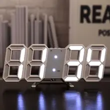 3D LED Digital Clock Luminous Simple Fashion Wall Clock Multifunctional Creative USB Plug-in Electronic Clock Home Decoration