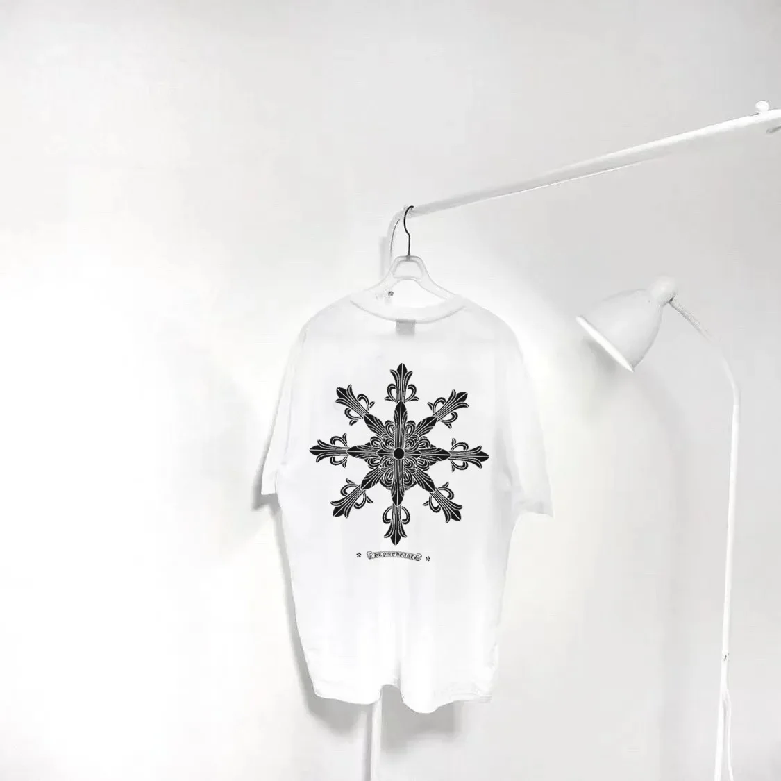 

Fashion New short-sleeved T-shirt [Poison Home] Correct Edition Chrome Hearts Cross Snowflake Luxury