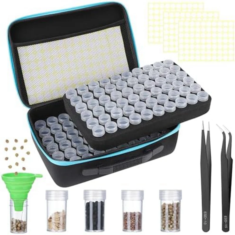 120 Slots Sturdy Plastic Storage Containers Set Kit Label Stickers, Funnel, For Flower Vegetable Plants
120 Slots Sturdy Plastic Storage Containers Set Kit Label Stickers, Funnel, For Flower Vegetable Plants