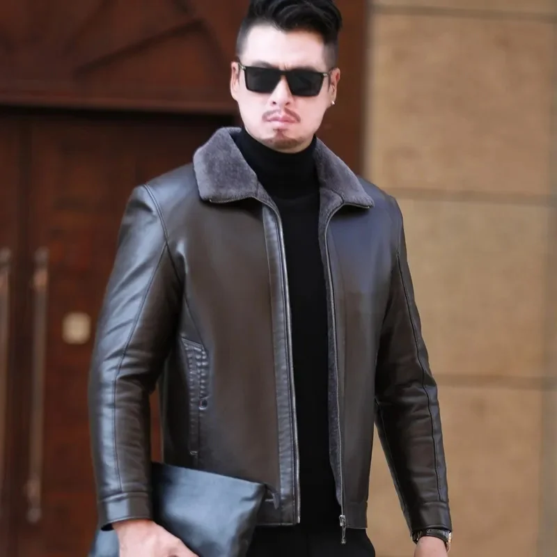 B222 Men's Spring and Autumn New Leather Jacket Thickened Fur One Casual Velvet Warm Lapel Sheepskin Winter
B222 Men's Spring and Autumn New Leather Jacket Thickened Fur One Casual Velvet Warm Lapel Sheepskin Winter