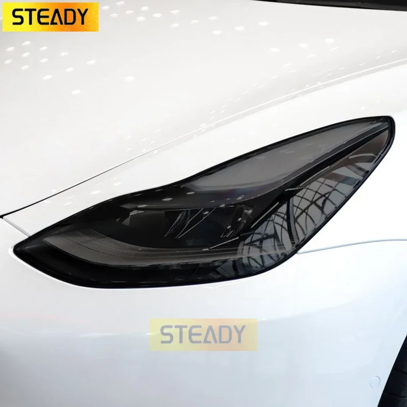 

Car Headlight Protective Film Headlamp Tint Taillight Transparent Smoked Black TPU Sticker For Tesla Model 3 2021 Accessories