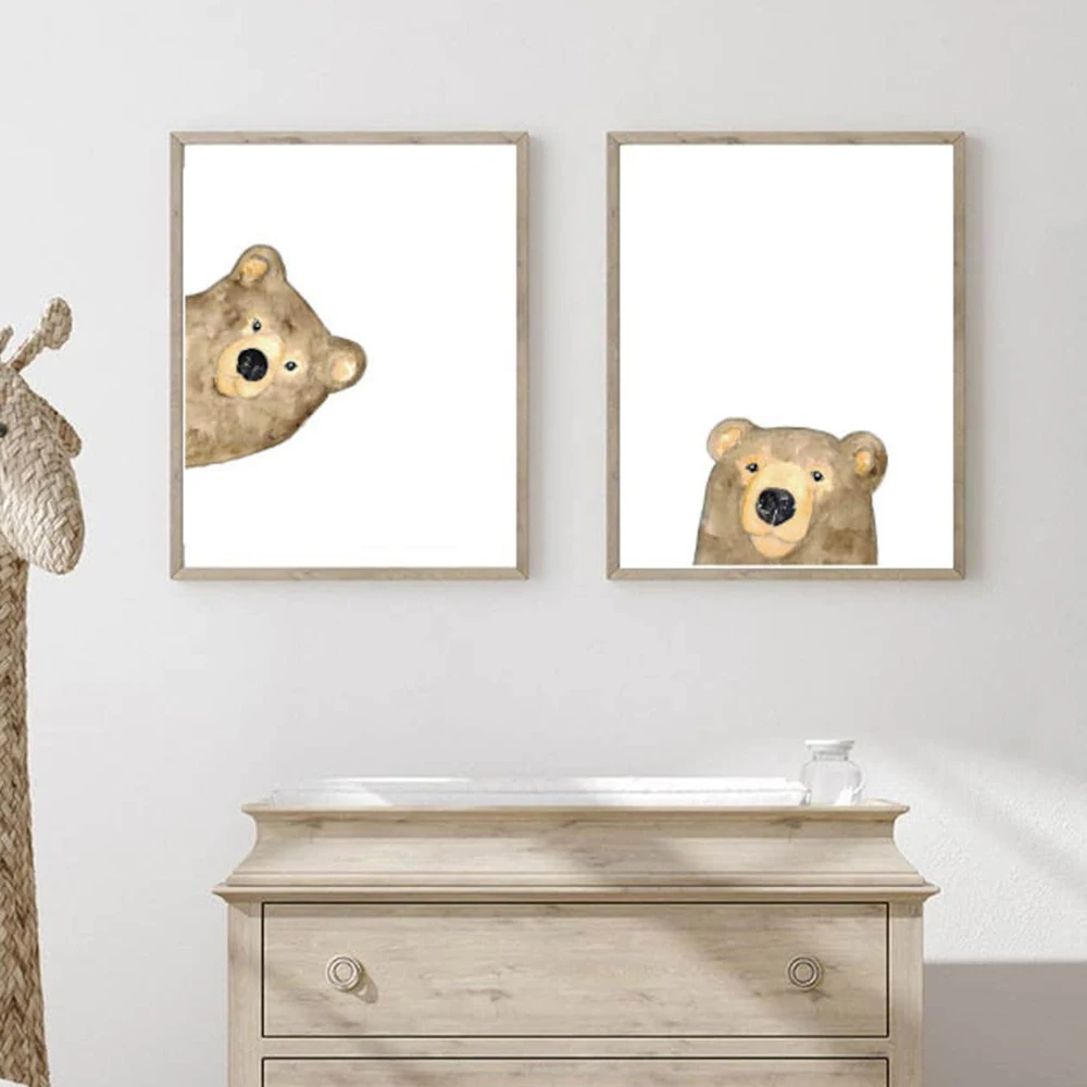 Watercolor Animal Set of 2 Bear Peeking Pet Portrait Print Wall Art Canvas Poster Picture Baby Kids Room Home Decorative Cuadros
Watercolor Animal Set of 2 Bear Peeking Pet Portrait Print Wall Art Canvas Poster Picture Baby Kids Room Home Decorative Cuadros