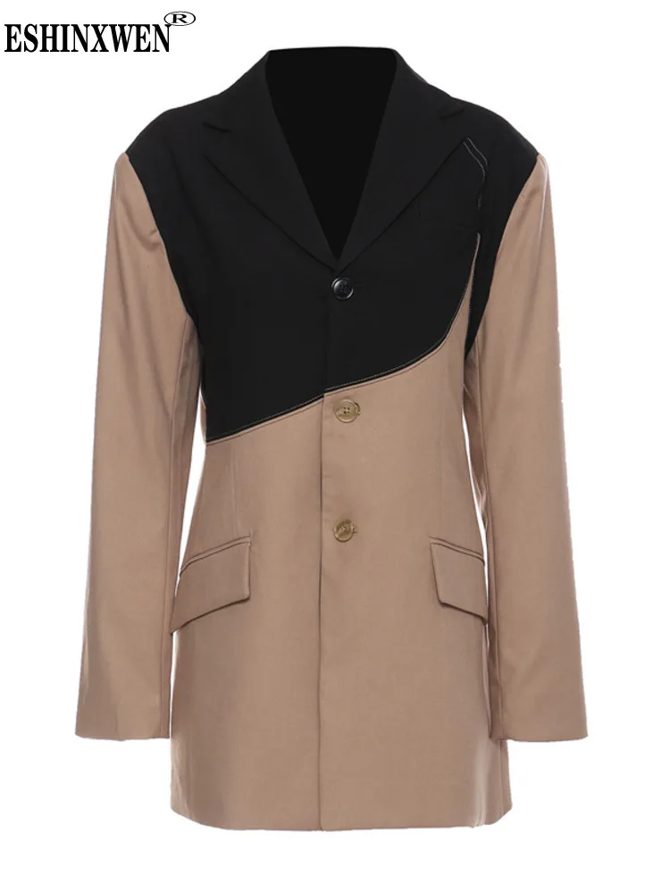 Eshin Notched Collar Long Sleeve Patchwork Contrast Color Single Breasted Coats For Women 2023 Autumn Fashion Female New TH4537
Eshin Notched Collar Long Sleeve Patchwork Contrast Color Single Breasted Coats For Women 2023 Autumn Fashion Female New TH4537