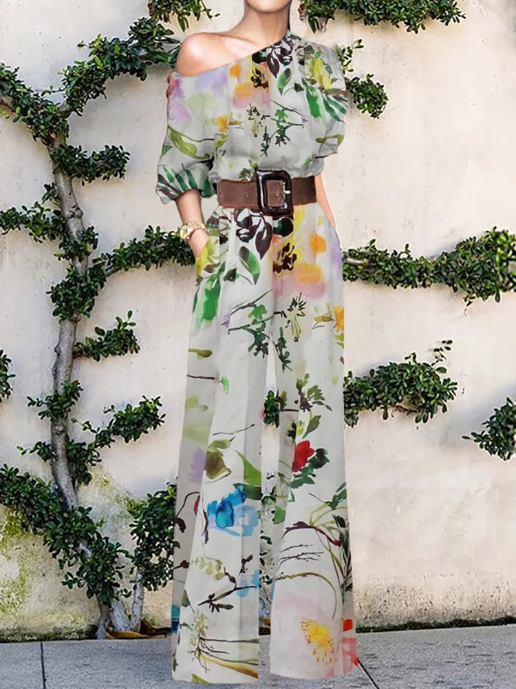 Summer Female Print Elegant Rompers Overall Elegant Office Women Wide Leg Bodysuit Casual Patchwork Pockets High Waist Jumpsuit
Summer Female Print Elegant Rompers Overall Elegant Office Women Wide Leg Bodysuit Casual Patchwork Pockets High Waist Jumpsuit