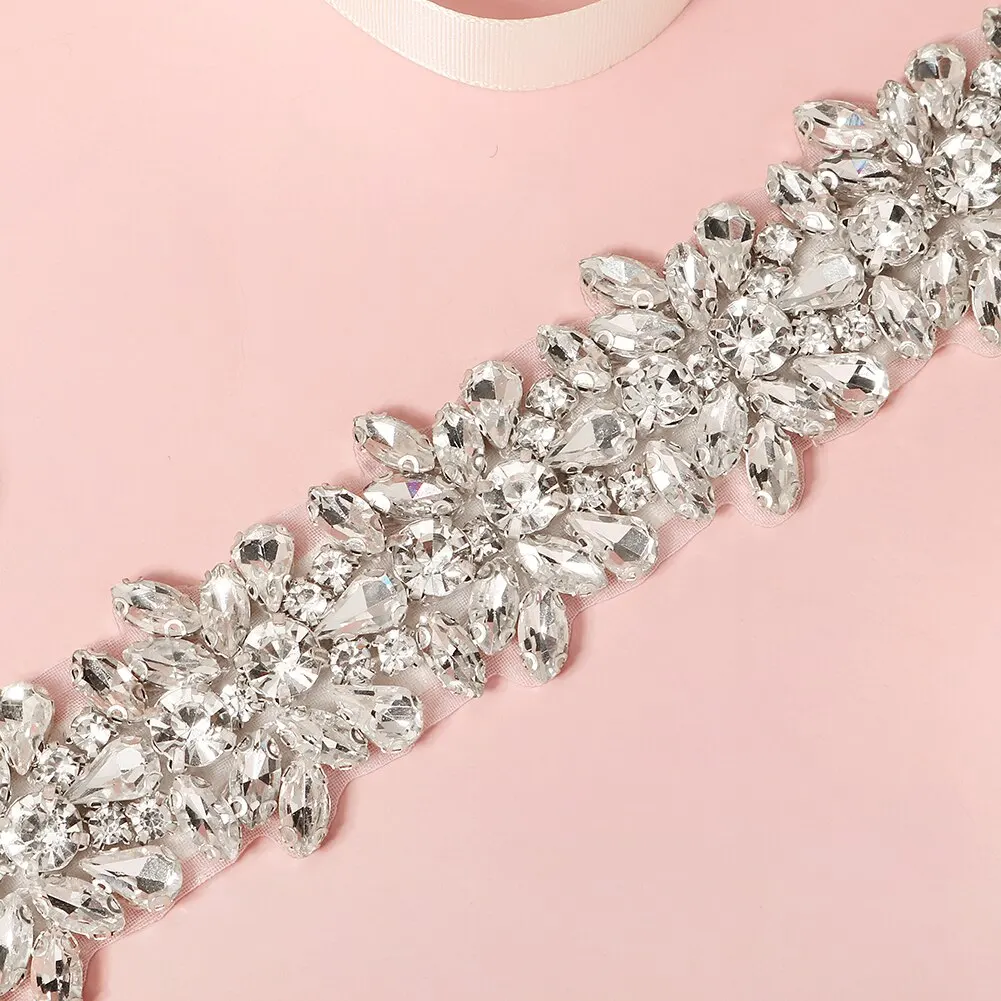 Ceinture décoration de robe en strass cristal, bande élastique pour fêtes, soirées et réceptions Ceinture décoration de robe en strass cristal, bande élastique pour fêtes, soirées et réceptions