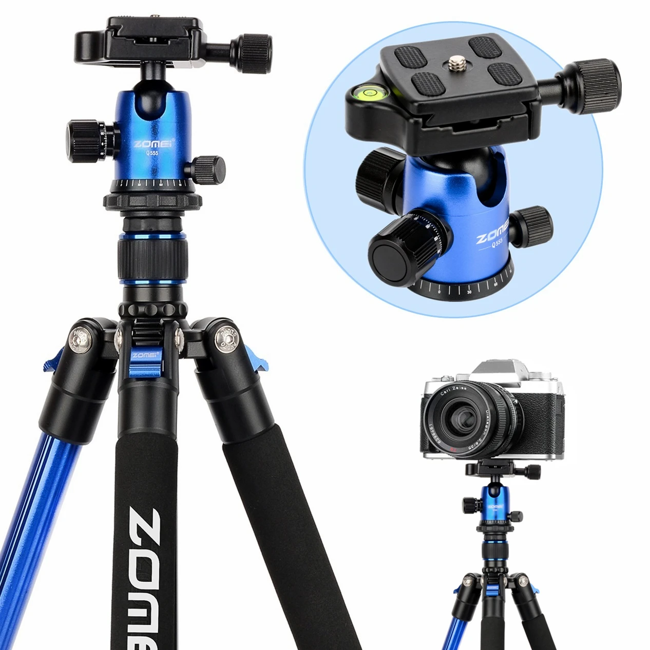 

360 Degree Panorama and Macro Photography Camera Tripod, Load Capacity up to 8kg/17.6lbs, Adjustable-height Phone DSLR Stand