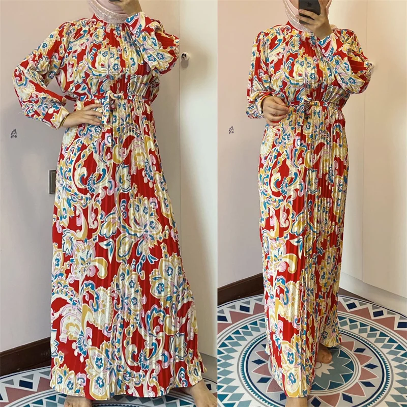 Muslim Women's Dress Floral Printing Long Sleeve African Saudi Arabia Abayas Elegant Maxi Robe New Style 2023
Muslim Women's Dress Floral Printing Long Sleeve African Saudi Arabia Abayas Elegant Maxi Robe New Style 2023