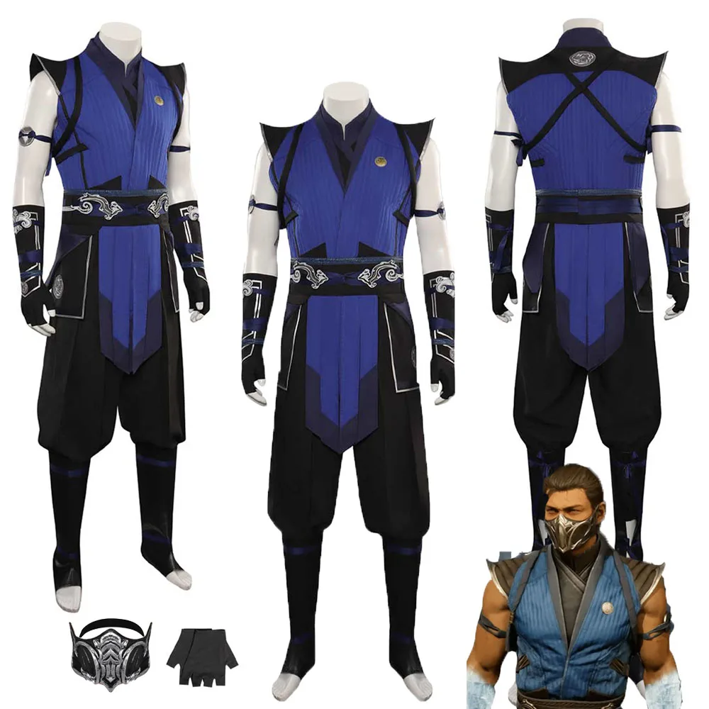 

Mortal Cos Kombat Sub-Zero Cosplay Costume Mask Disguise Outfits For Adult Men Male Fantasia Halloween Carnival Role Play Suit