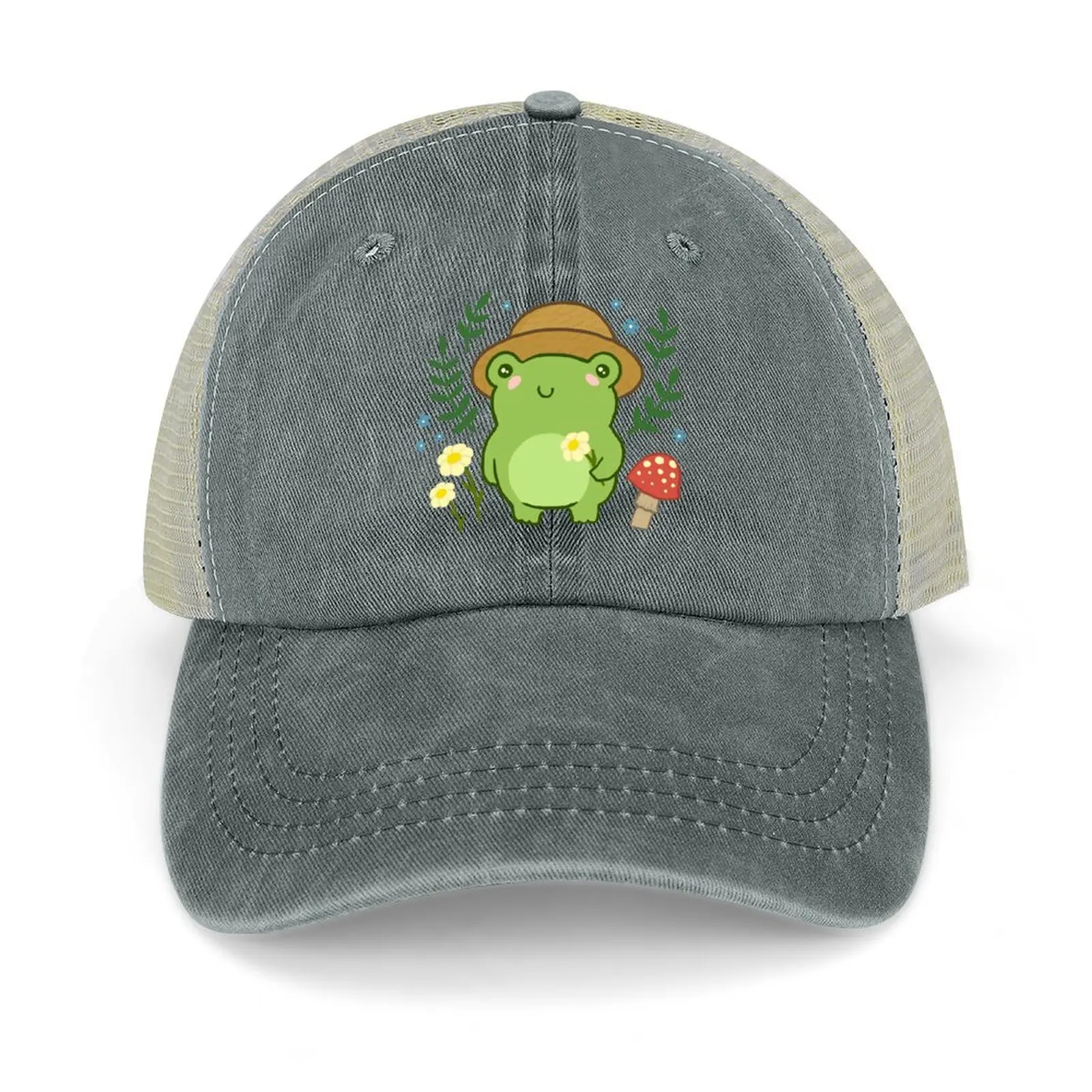 Kawaii Aesthetic Green Frog with Gardener Hat: Funny Cottagecore Froggy, Nature Illustration with Mushroom Flower Blo Cowboy Hat
Kawaii Aesthetic Green Frog with Gardener Hat: Funny Cottagecore Froggy, Nature Illustration with Mushroom Flower Blo Cowboy Hat