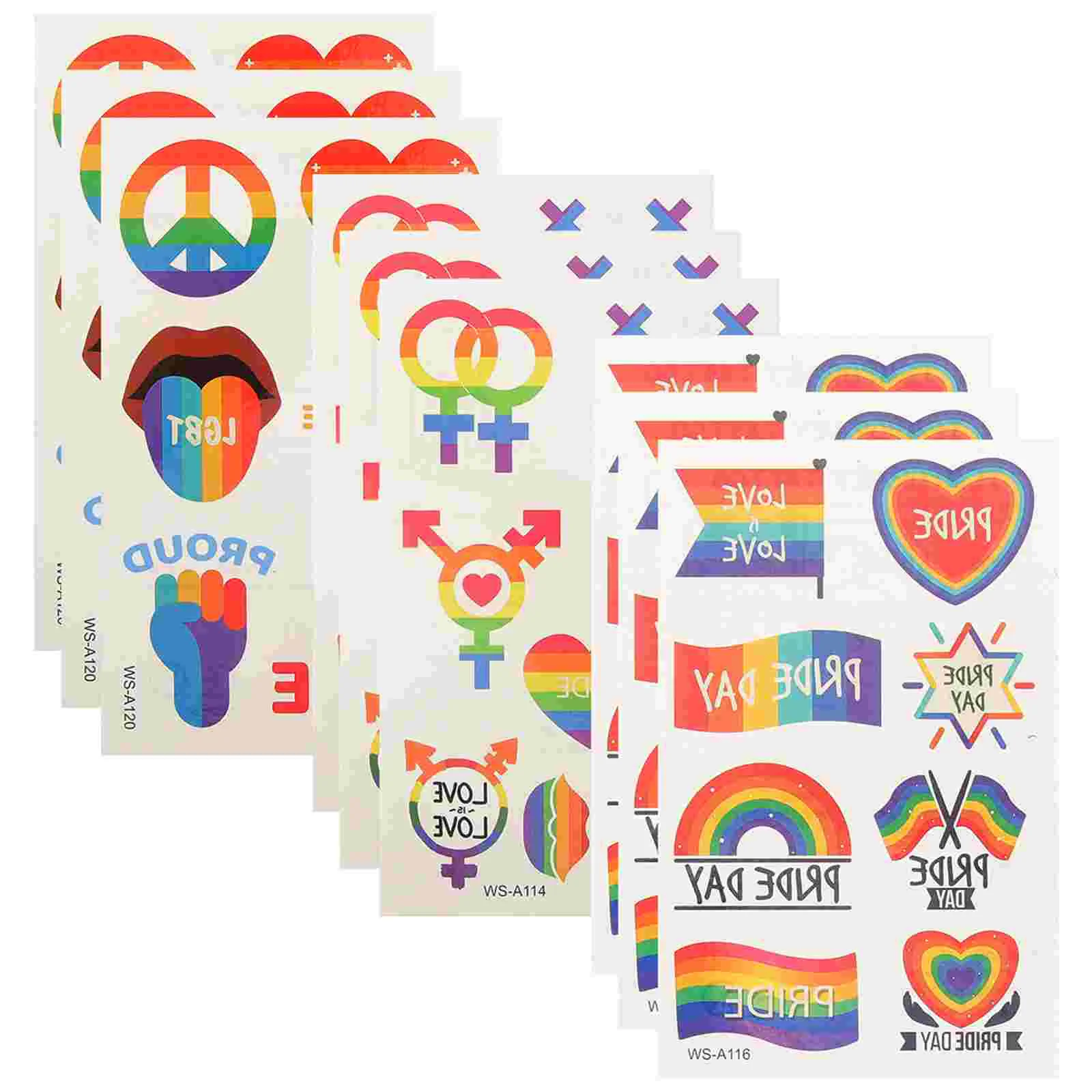9 Sheets Rainbow Tattoo Stickers Decorative Decal Heart-shaped Girls Temporary Tattoos for Kids Copper Plate Pride Boys Child
9 Sheets Rainbow Tattoo Stickers Decorative Decal Heart-shaped Girls Temporary Tattoos for Kids Copper Plate Pride Boys Child