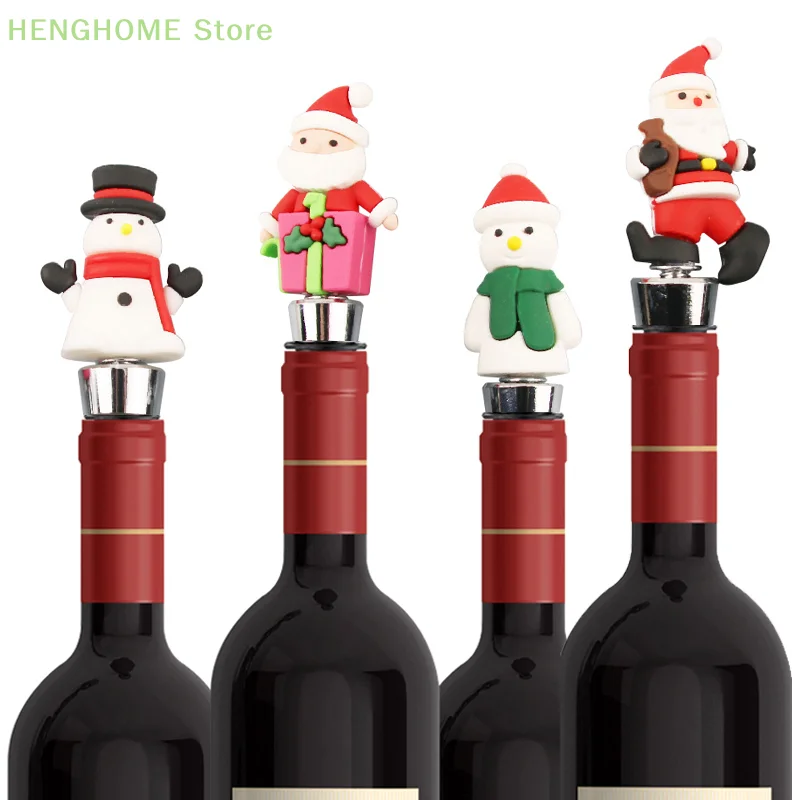 

1PC Christmas Series Wine Stopper Bar Party Decoration Snowman Shape Fresh-keeping Wine Champagne Stopper Bar Accessories