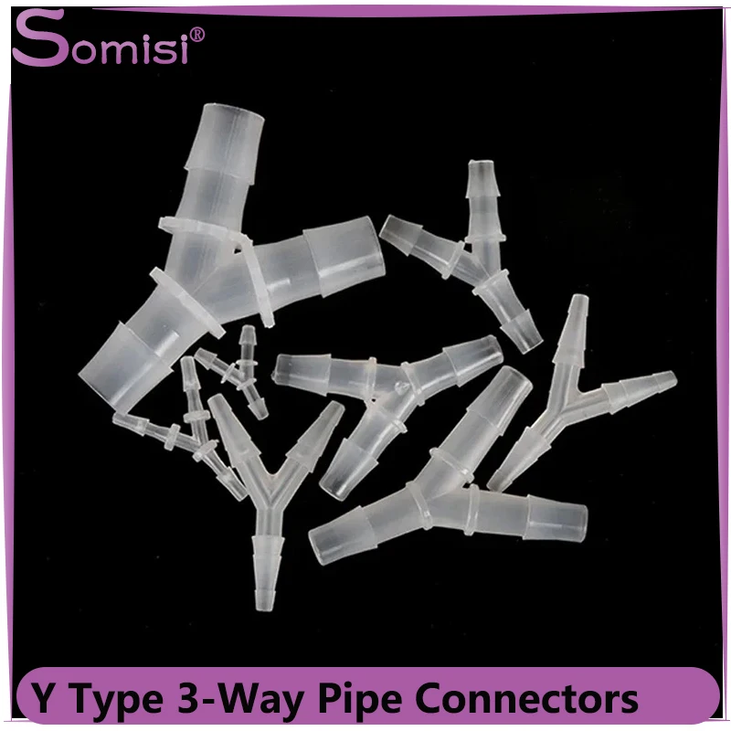 

10pcs Y Type 3-way Water Connector 2.4mm ~15.8mm Translucent Tapered Head PP Food Grade Splitter Pipe Tube Hose Joint Adapter