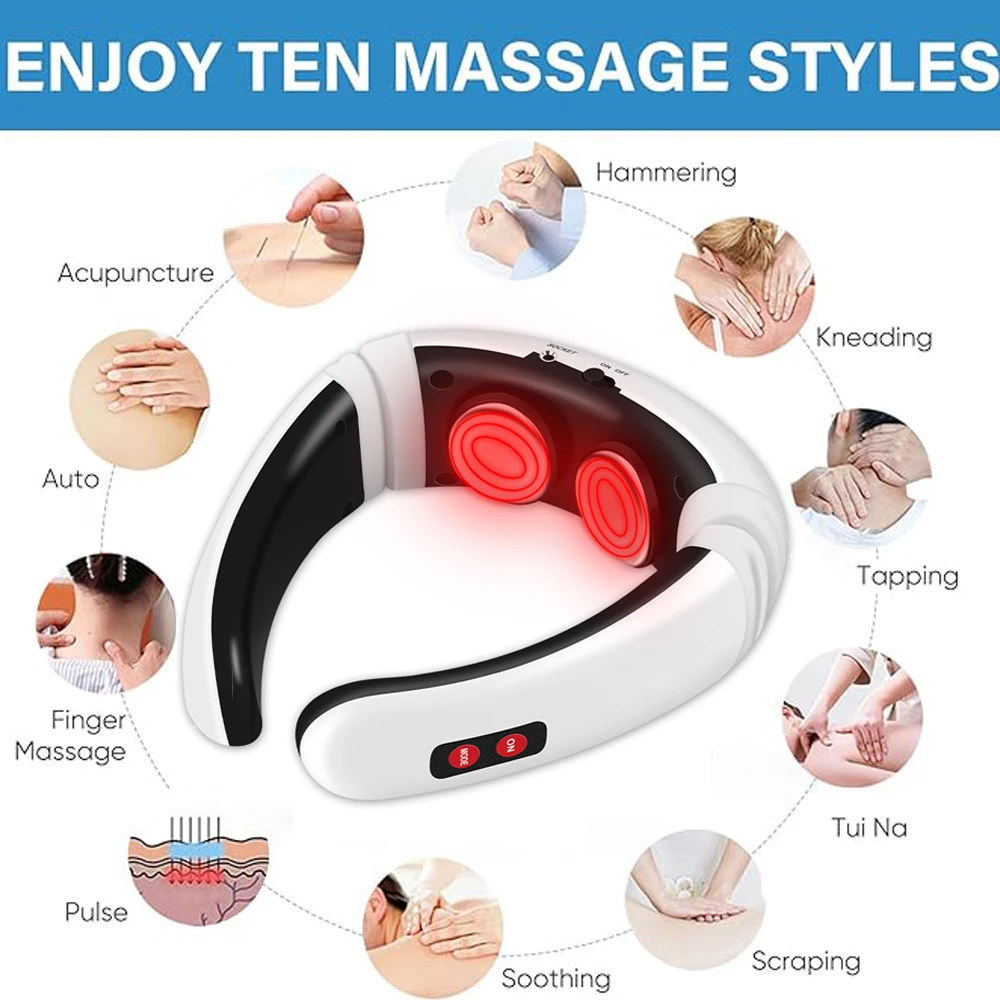 

Neck Shoulder Massager Deep Tissue Shiatsu Back Massagers with Heat for Pain Relief Electric Kneading Squeeze Muscles Massage