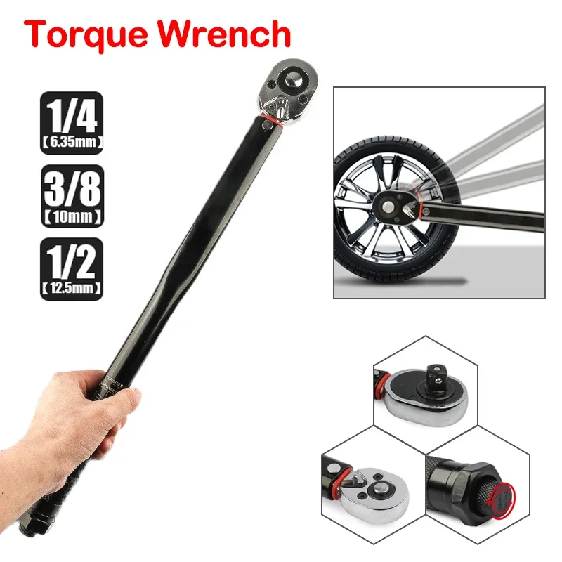 

Key Tools Square Torque Drive Wrench Car Two-way Preset 5-210n.m 1/4'' Hand 1/2'' Bicycle 3/8'' Automotive Torques Bike Ratchet