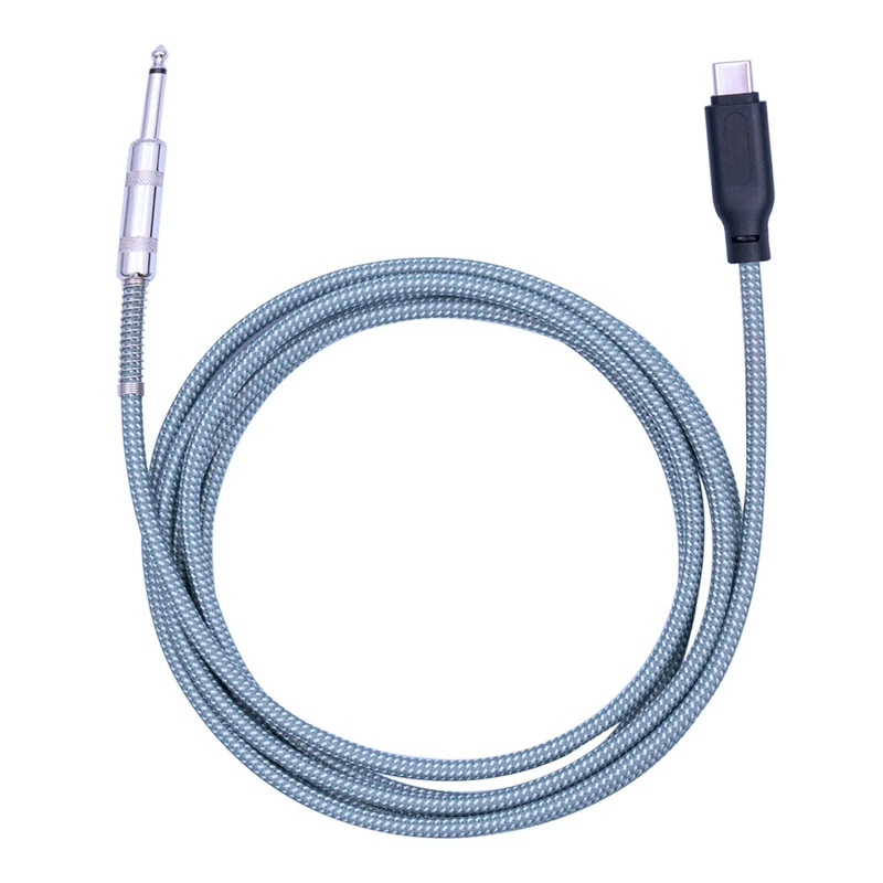 6.35Mm Male To USB Type-C Male Guitar Audio Cable 1/4Inch To USB-C Recording Cord Guitar To USB C Record Cable Durable
6.35Mm Male To USB Type-C Male Guitar Audio Cable 1/4Inch To USB-C Recording Cord Guitar To USB C Record Cable Durable