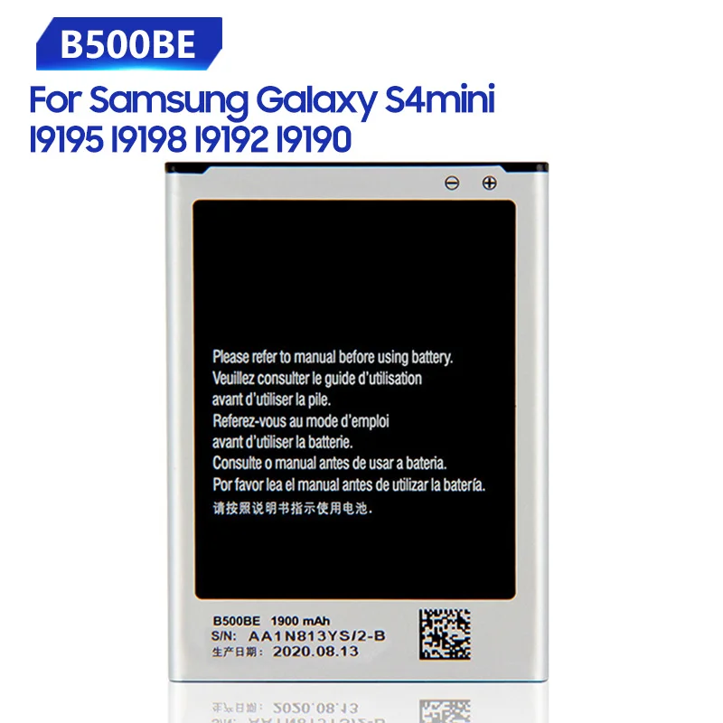 

Сменный аккумулятор для Samsung Galaxy S4 Mini I9195 I9190 I9192 I9198 S4Mini аккумулятор 3 Pin B500BE 1900 мАч