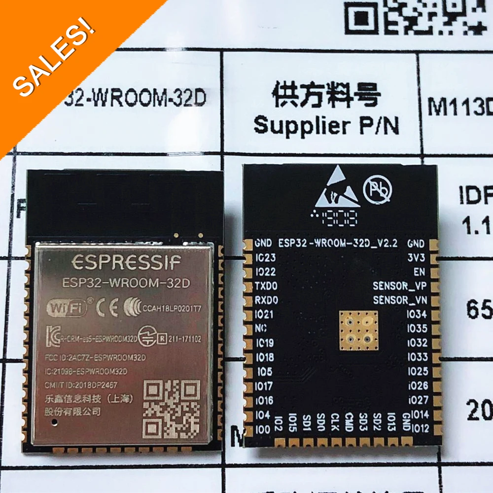 650 шт./катушка Φ Wi-Fi + BT + BLE ESP32 модуль 32 МБ 4 МБ 8 Мб 16 Мб флэш-памяти Espressif Original
650 шт./катушка Φ Wi-Fi + BT + BLE ESP32 модуль 32 МБ 4 МБ 8 Мб 16 Мб флэш-памяти Espressif Original