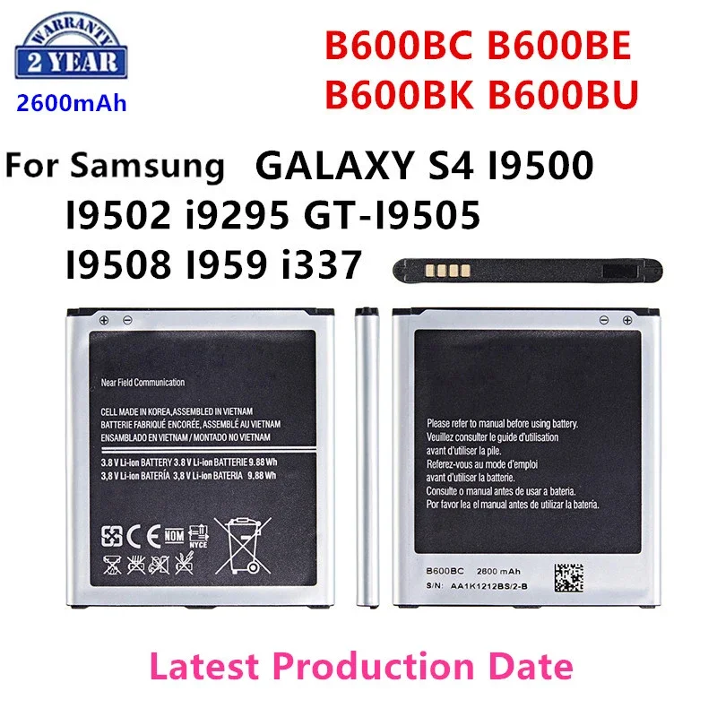 

Новый аккумулятор B600BC B600BE B600BK B600BU 2600 мАч для Samsung GALAXY S4 I9500 I9502 i9295 GT-I9505 I9508 I959 i337