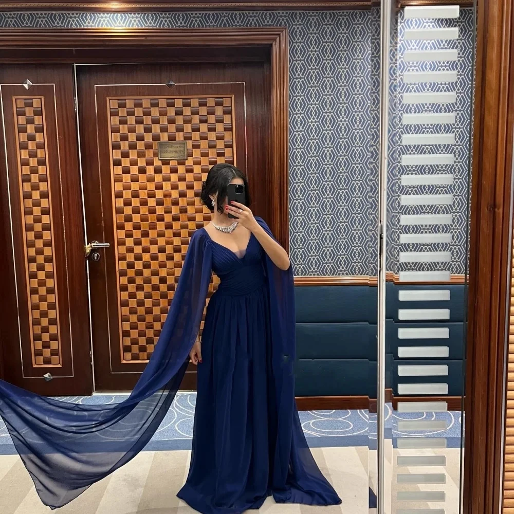 Prom Dress Saudi Arabric Water Sleeves V-Neck A-line Chiffon Pageant Formal Evening Dresses Vestido De Fiesta Customised
Prom Dress Saudi Arabric Water Sleeves V-Neck A-line Chiffon Pageant Formal Evening Dresses Vestido De Fiesta Customised