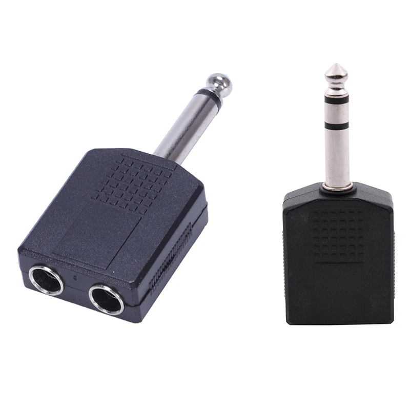 

Male To Dual Female Mono Y Cord PA Audio Cable Adapter With Mono 6.35Mm Male Plug To Dual 6.35Mm Female Socket Splitter