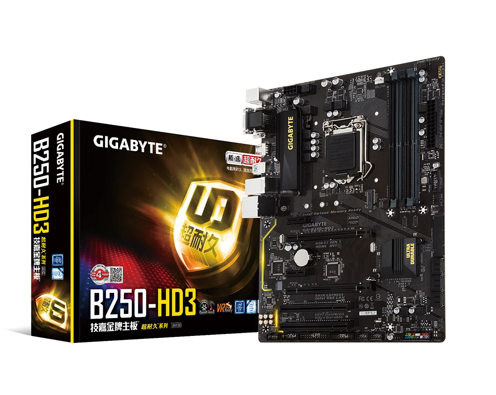 NEW Gigabyte B250 HD3 Desktop Motherboard LGA 1151 Support 6th/7th-Gen i7 i5 i3 DDR4 64GB M.2 SSD
NEW Gigabyte B250 HD3 Desktop Motherboard LGA 1151 Support 6th/7th-Gen i7 i5 i3 DDR4 64GB M.2 SSD