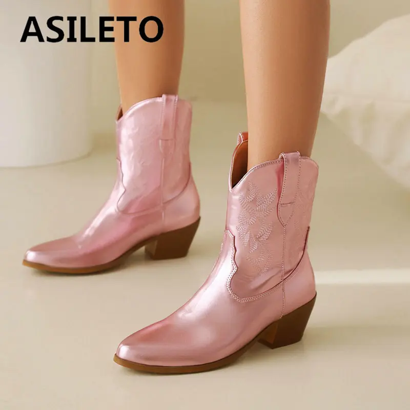 ASILETO New Design Women Western Boots Pointed Toe Blcok Heeels 5cm Slip On Embroidery Casual Daily Booty Large Size 48 49 50
ASILETO New Design Women Western Boots Pointed Toe Blcok Heeels 5cm Slip On Embroidery Casual Daily Booty Large Size 48 49 50