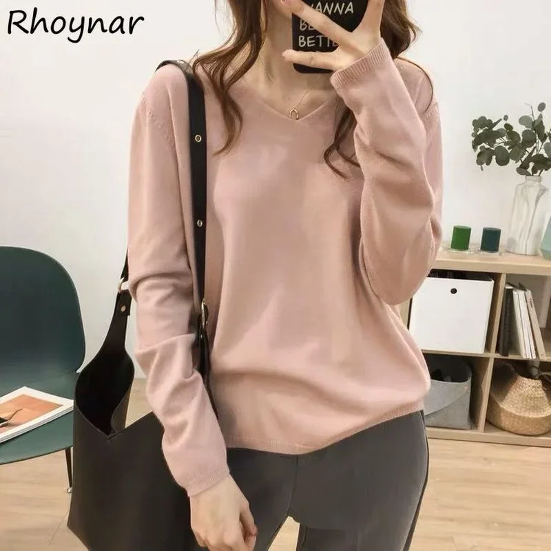 Long Sleeve Pullovers Women Elegant Solid Ladies All-match Autumn New Stretchy V-neck Sweaters Soft Warm Korean Stylish Vintage
Long Sleeve Pullovers Women Elegant Solid Ladies All-match Autumn New Stretchy V-neck Sweaters Soft Warm Korean Stylish Vintage