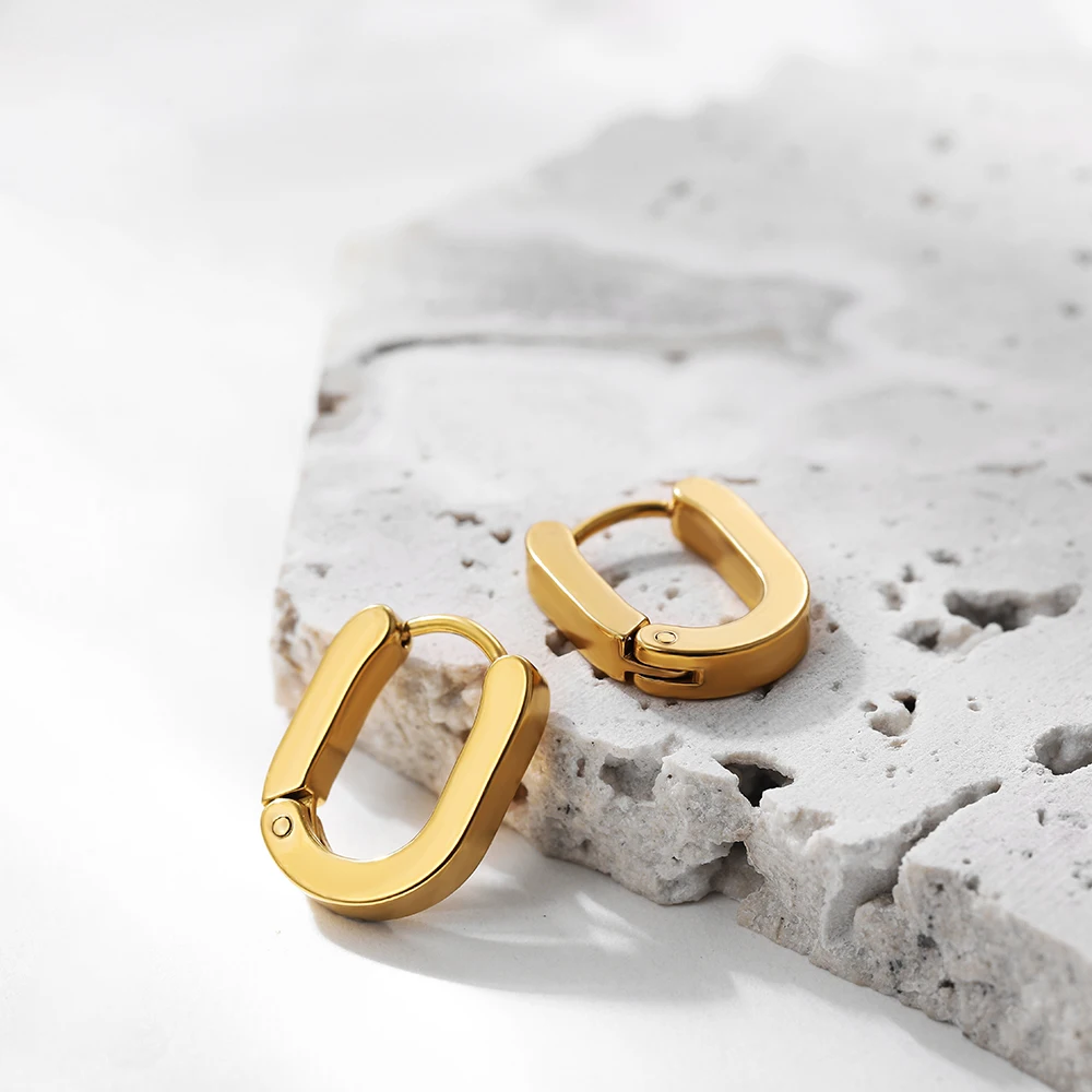 Fashion Gold Color Metaeometric Square Hoop Earring For Women